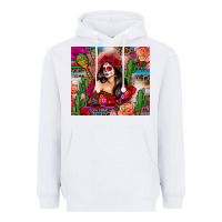 White mexico girl serape Heavyweight Hoodie - Zillion Design Studio