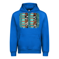 Cobalt serape leopard cowhide  brushstroke Urban Hoodie - AdoDesignShop