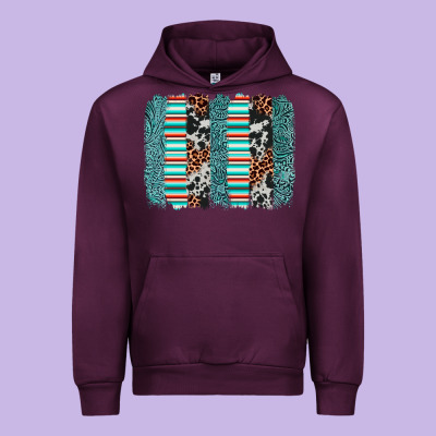 Serape Leopard Cowhide  Brushstroke Urban Hoodie Designed By Adodesignshop