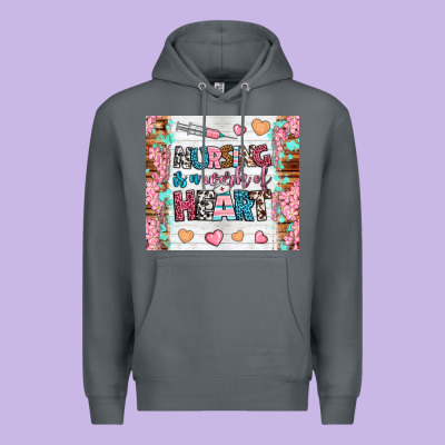 Nursing Is A Work Of Heart Tumbler Premium Hoodie Designed By Bundleandbundleshop