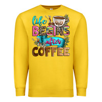 Lemon life begins after coffee Premium Sweatshirt - Zillion Design Studio