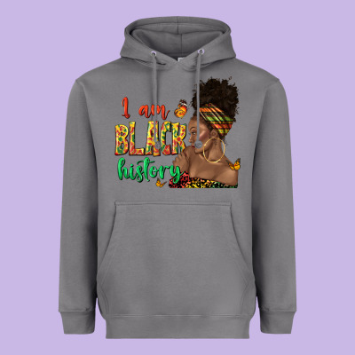 Heavyweight Hoodie i am black history afro black woman juneteenth
