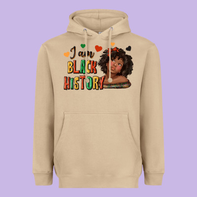 Heavyweight Hoodie i am black history afro girl