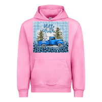 Fuchsia Pink hello winter snowman truck Urban Hoodie - AdoDesignShop