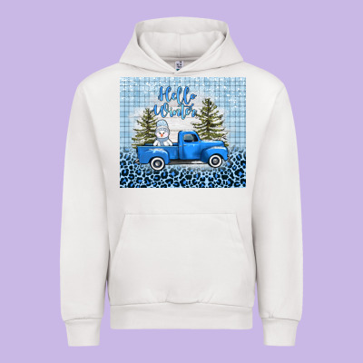 Hello Winter Snowman Truck Urban Hoodie Designed By Adodesignshop
