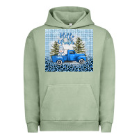 Pigment Oil Green hello winter snowman truck Urban Hoodie - AdoDesignShop