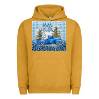 Pigment Peanut Butter hello winter snowman truck Urban Hoodie - AdoDesignShop