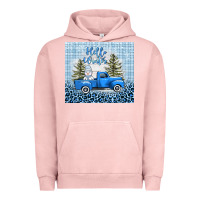 Pigment Salmon hello winter snowman truck Urban Hoodie - AdoDesignShop