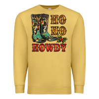 Antique Gold christmas cowboy boots ho ho howdy Premium Sweatshirt - RanaPortraitStore
