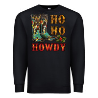 Black christmas cowboy boots ho ho howdy Premium Sweatshirt - RanaPortraitStore