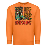 Carrot christmas cowboy boots ho ho howdy Premium Sweatshirt - RanaPortraitStore