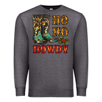 Charcoal Heather christmas cowboy boots ho ho howdy Premium Sweatshirt - RanaPortraitStore