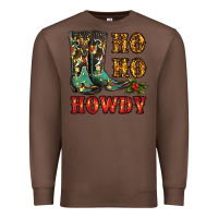 Chestnut christmas cowboy boots ho ho howdy Premium Sweatshirt - RanaPortraitStore