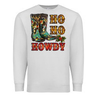 Dove Grey christmas cowboy boots ho ho howdy Premium Sweatshirt - RanaPortraitStore
