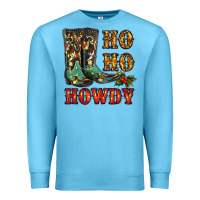 Christmas Cowboy Boots Ho Ho Howdy Premium Sweatshirt | Teevron