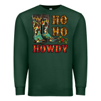 Sports Green christmas cowboy boots ho ho howdy Premium Sweatshirt - RanaPortraitStore