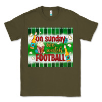 Army Green on sunday we watch football tumbler Classic Tee - BundleAndBundleShop