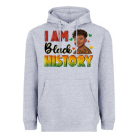 Heather Grey i am black history with afro black boy Heavyweight Hoodie - texasbilliewilder