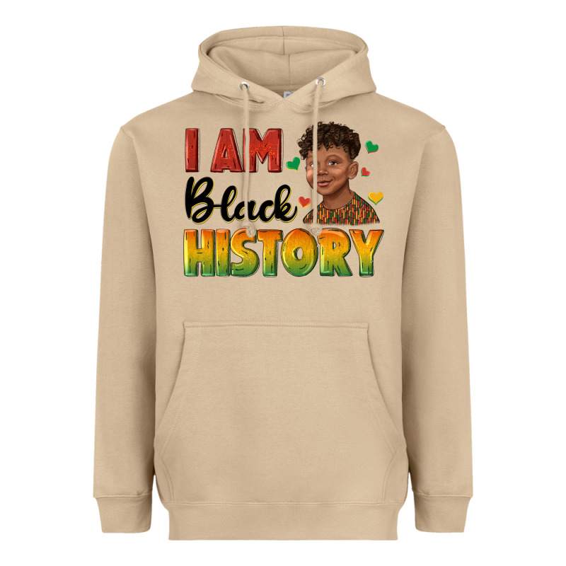 I Am Black History With Afro Black Boy Heavyweight Hoodie by texasbilliewilder | Teevron