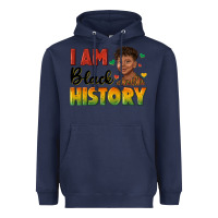 Navy i am black history with afro black boy Heavyweight Hoodie - texasbilliewilder