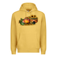 Antique Gold sunflower truck Premium Hoodie - JahusDesignShop