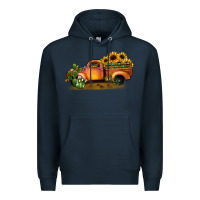 Navy sunflower truck Premium Hoodie - JahusDesignShop