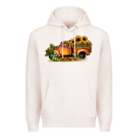 Pale Pink sunflower truck Premium Hoodie - JahusDesignShop