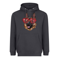 Smoke German shepherd with love glasses Heavyweight Hoodie - RanaPortraitStore