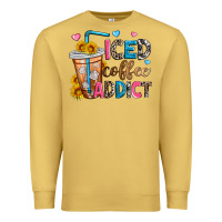 Antique Gold iced coffee addict Premium Sweatshirt - Zillion Design Studio