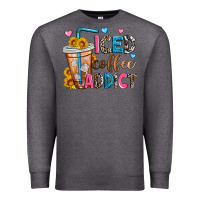 Charcoal Heather iced coffee addict Premium Sweatshirt - Zillion Design Studio