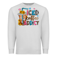 Dove Grey iced coffee addict Premium Sweatshirt - Zillion Design Studio