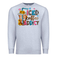 Heather Grey iced coffee addict Premium Sweatshirt - Zillion Design Studio