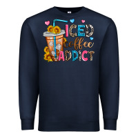Navy iced coffee addict Premium Sweatshirt - Zillion Design Studio
