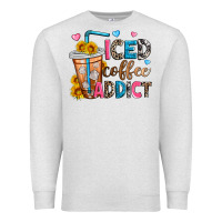 Oatmeal Heather iced coffee addict Premium Sweatshirt - Zillion Design Studio