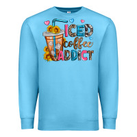 Ocean Blue iced coffee addict Premium Sweatshirt - Zillion Design Studio
