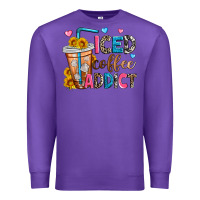 Purple iced coffee addict Premium Sweatshirt - Zillion Design Studio