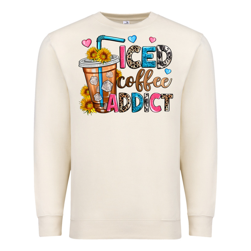 Iced Coffee Addict Premium Sweatshirt by Zillion Design Studio | Teevron