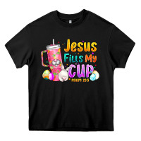 Black Jesus Fills My Cup Easter Heavy Core Tee - CowhideDigitalArt