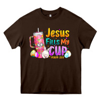 Chocolate Brown Jesus Fills My Cup Easter Heavy Core Tee - CowhideDigitalArt