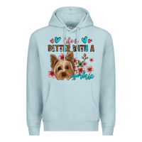 Blue Mist life is better with a yorkie Premium Hoodie - Jasminsmagicworld