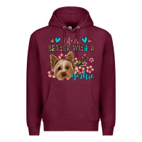 Burgundy life is better with a yorkie Premium Hoodie - Jasminsmagicworld