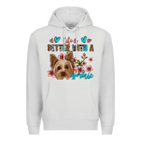 Dove Grey life is better with a yorkie Premium Hoodie - Jasminsmagicworld