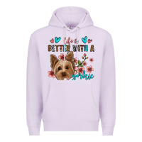 Lilac life is better with a yorkie Premium Hoodie - Jasminsmagicworld