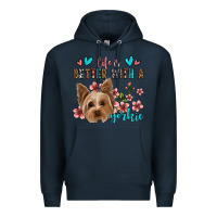 Navy life is better with a yorkie Premium Hoodie - Jasminsmagicworld