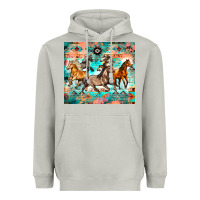 Moon Dust western running horses Heavyweight Hoodie - Zillion Design Studio