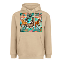 Mushroom western running horses Heavyweight Hoodie - Zillion Design Studio
