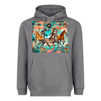 Storm western running horses Heavyweight Hoodie - Zillion Design Studio