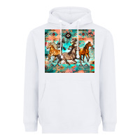 White western running horses Heavyweight Hoodie - Zillion Design Studio