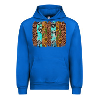 Cobalt sunflower cactus leopard brushstroke Urban Hoodie - AdoDesignShop