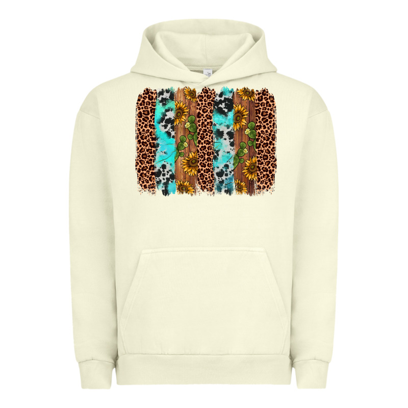 Sunflower Cactus Leopard Brushstroke Urban Hoodie by AdoDesignShop | Teevron